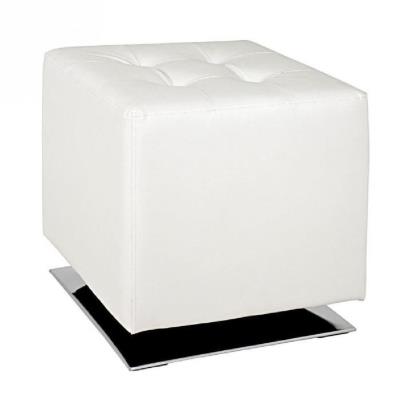 Tabouret carr 40 cm blanc et chrom pour 62