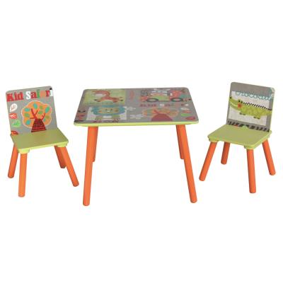 Ensemble table et 2 chaises pour enfant en bois motif animaux Safari -PEGANE- pour 86