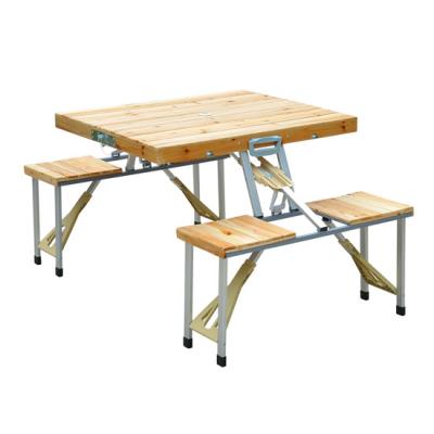 Table De Camping Jardin Pique-nique Pliante En Bois Avec 4 Sièges - Homcom pour 66