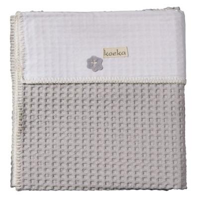 KOEKA - 1015/44-011600/100 - COUVERTURE LIT BB ANTWERP - GRIS ARGENT / BLANC pour 85