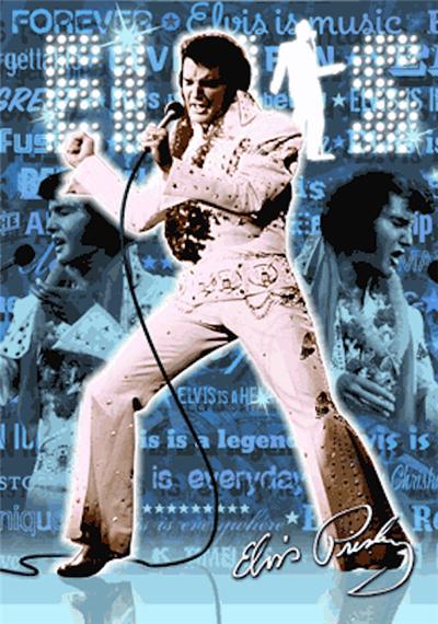 Grand poster 3D Elvis Presley pour 24