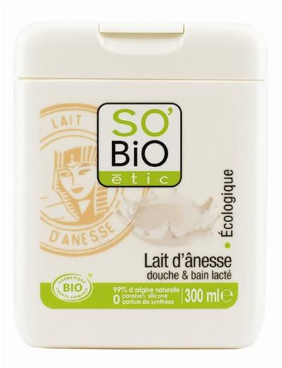 SoBio Etic - Lait dnesse, douche et bain, 300 ml pour 30