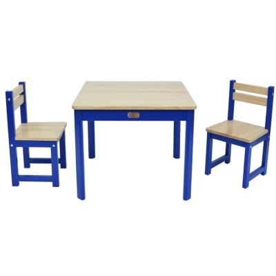 Ensemble table et 2 chaises pour enfant en bois coloris bleu -PEGANE- pour 171