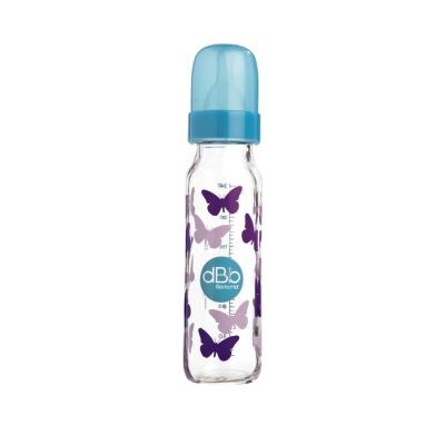 dBb Remond - Biberon Papillons violets , 240 ml, RgulAir , ttine NN silicone, syst rond, couleur au choix pour 14