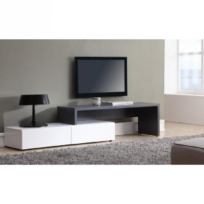 Floyd meuble tv extensible 120 a 233 cm - blanc et gris pour 99