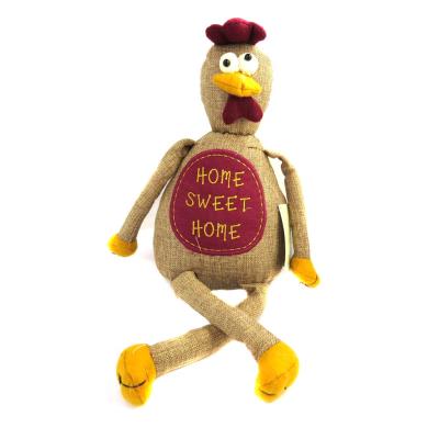 Peluche Cale porte Poulet taupe rouge (home sweet home) pour 26