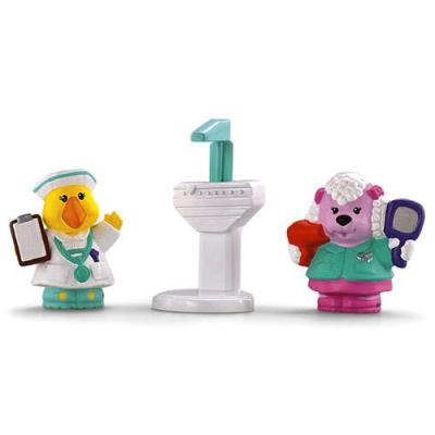 Mouton coiffeur et canard docteur avec accessoire - personnage fisher price - little people - jouet premier age - p9517 pour 10