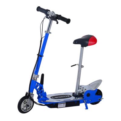 Scooter Électrique Deux Roues 14ans Plus Avec Frein À Main Cale-pied Et Siège Puissance 120w Bleu - Homcom pour 130