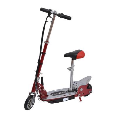 Scooter Électrique Deux Roues 14ans Plus Avec Frein À Main Cale-pied Et Siège Puissance 120w Rouge - Homcom pour 130