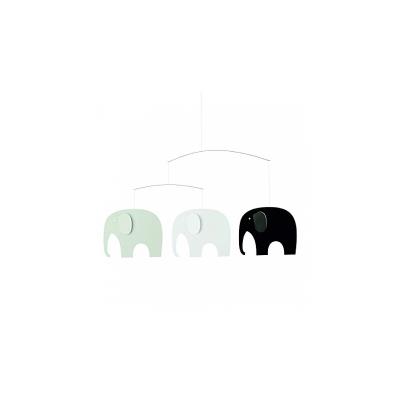 Mobile Elephant party, noir/blanc/gris pour 25