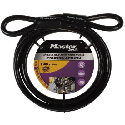 Master Lock Câble À Boucles En Acier Tressé Noir 3 M pour 46