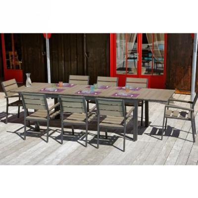 Ensemble table extensible de jardin 200 - 250 - 300 cm + 8 fauteuils pour 814