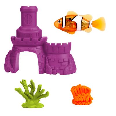 Jouet pour le bain : Robo fish avec chteau : Poisson clown et chteau violet Splash Toys pour 14