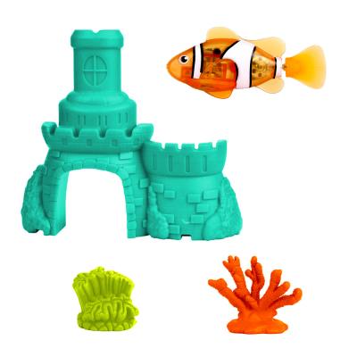 Jouet pour le bain : Robo fish avec chteau : Poisson clown et chteau bleu Splash Toys pour 14