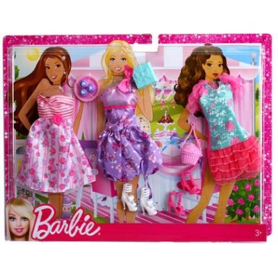 Mattel poupee - tenues soirees - coffret de 3 habits barbie pour 21