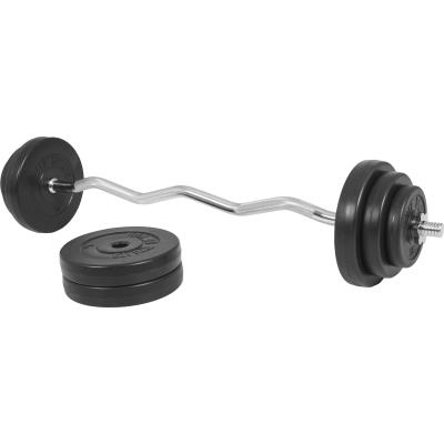 Set D´haltéres Avec Disques En Plastiques + Barre Curl 35 Kg pour 60