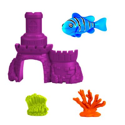 Jouet pour le bain : Robo fish avec chteau : Poisson bleu et chteau violet Splash Toys pour 14
