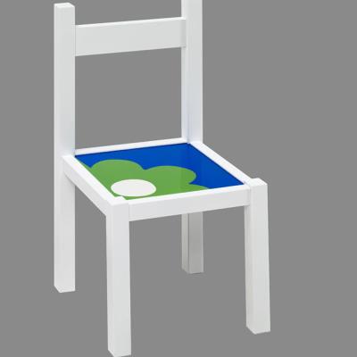 Chaise enfant en bois blanc, Dimensions: 28 x 28 x 54 cm -PEGANE- pour 90