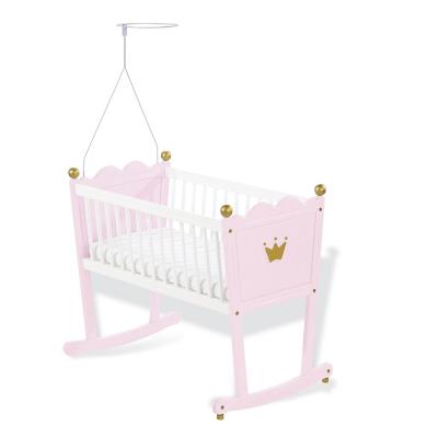 Pinolino - Berceau bébé rose princesse Caroline, matelas et flèche inclus pour 248€