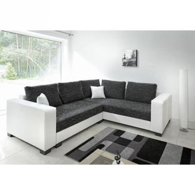 Come canap dangle rversible convertible en simili et tissu 5 places - 254x223x85 cm - gris et blanc pour 740