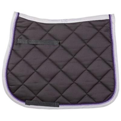 Usg - Tapis De Selle Matelassé - Double Passepoil - Gris Foncé Lilas - Taille Cob Standard pour 51