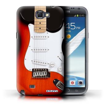 Housse pour Samsung Galaxy Note 2 / Rouge Electrique Design / Guitare