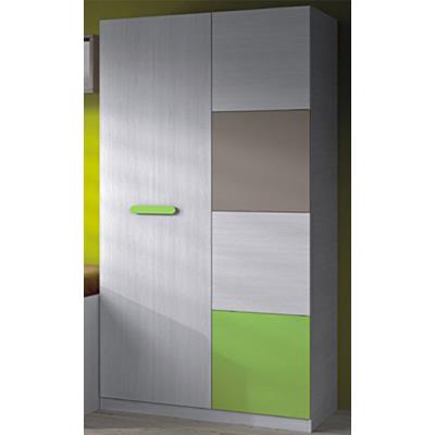Armoire LYDIE pour enfants avec 2 portes, coloris blanche / vert, 200 x 91 x 52 cm -PEGANE- pour 271