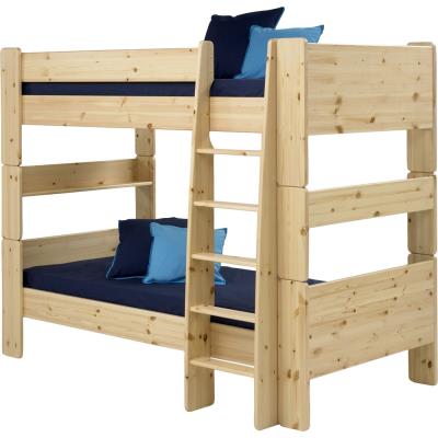 Lit enfant superpos en pin massif/bois naturel Verni - Dim : 206 x 114 x 164 cm -PEGANE- pour 497