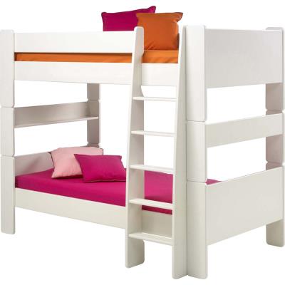 Lit enfant superpos en MDF Blanc - Dim : 206 x 114 x 165 cm -PEGANE- pour 501