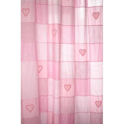 taftan - rideau coeur patchwork rose (145 x 280 cm) - rose pour 74