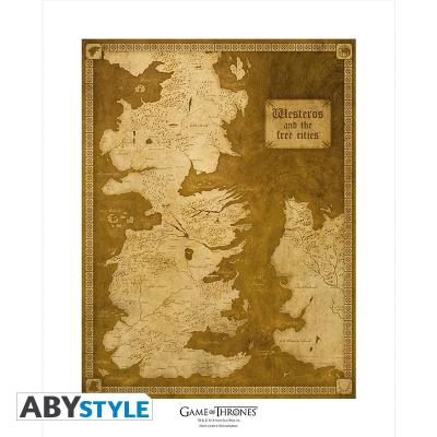 Trone de fer collector art imprimer carte game of thrones collector art print map abystyle abyart016 pour 35