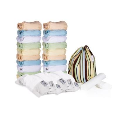 close parent - kit 20 couches lavables minkee pastel, doublures de nuit, sac de stockage et feuilles de protection - orange, ble pour 435