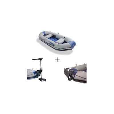 Pack Bateau Gonflable Mariner 3 + Kit De Fixation + Moteur 480w 0,6cv - Intex pour 530