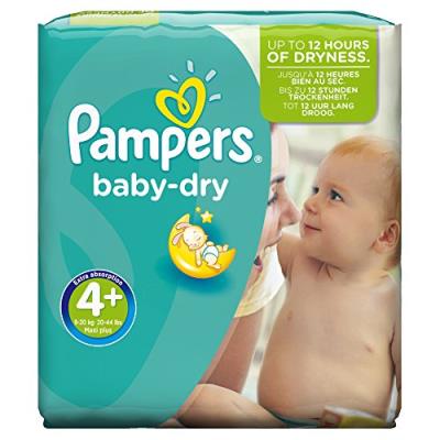 PAMPERS - BABY DRY - COUCHES TAILLE 4+ MAXI+ (9-20 KG) - PACK CONOMIQUE 1 MOIS DE CONSOMMATION X152 COUCHES pour 53