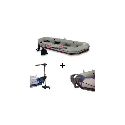 Pack Bateau Gonflable Mariner 4 + Kit De Fixation + Moteur 480w 0,6cv - Intex pour 570