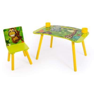 Ensemble table et chaise enfant pour loisirs cratifs motif de jungle -PEGANE- pour 58