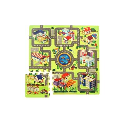 Tapis puzzle pour enfant - Dcor circuit de route pour 19