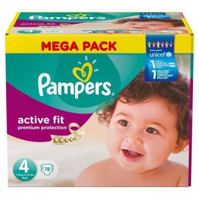 PAMPERS Active Fit T4 Maxi 7-18 kg x78 couches pour 60