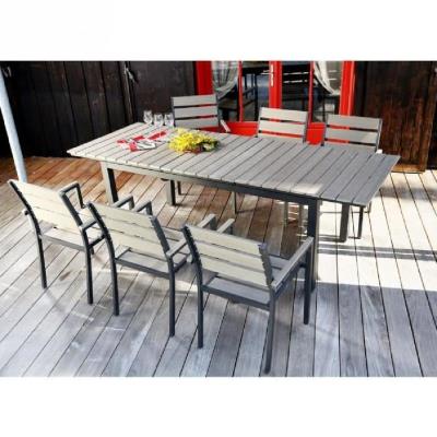 Ensemble table extensible de jardin 180 - 240 cm + 6 fauteuils aluminium pour 668