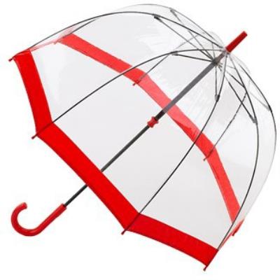 Parapluie transparent cloche rouge Birdcage Fulton pour 30