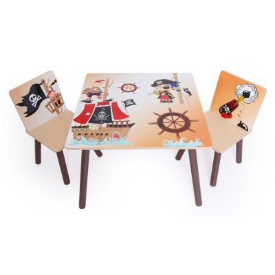 Ensemble table + 2 chaises enfant avec motif pirates -PEGANE- pour 68