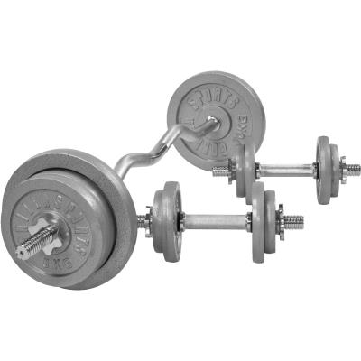 Set D´haltères Barre Curl En Fonte 70 Kg pour 160