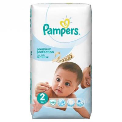 PAMPERS New Baby Sensitive T2 Mini 3-6kg Gant x48 pour 42