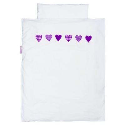 taftan - housse de couette et taie doreiller coeur patchwork violet (100 x 135 cm) - violet pour 76