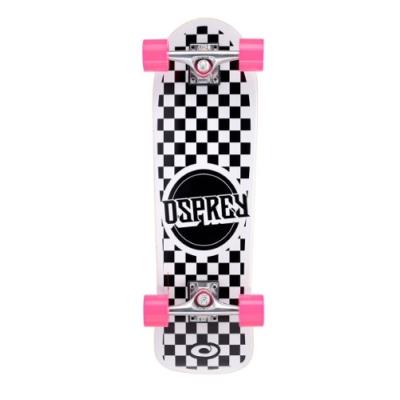 Osprey Check Single Kick Skateboard Mini Cruiser Carreaux Noir Blanc pour 60