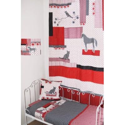 taftan - rideau patchwork rouge / noir (145 x 280 cm) - rouge / noir pour 43