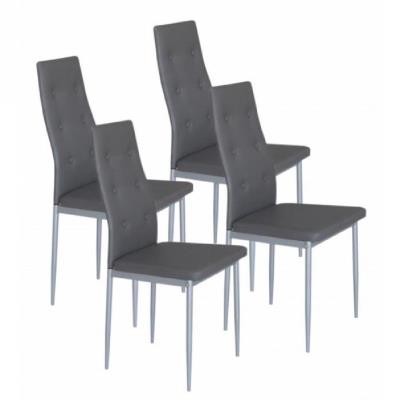 Jenifer lot de 4 chaises - 42x50x98 cm - gris pour 114