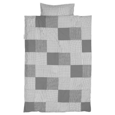 taftan - housse de couette et taie doreiller patchwork gris (100 x 135 cm) - gris pour 68