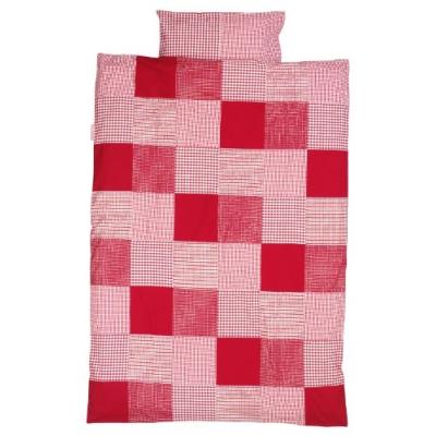 taftan - housse de couette et taie doreiller patchwork rouge (100 x 135 cm) - rouge pour 89