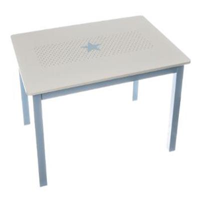 Table en bois pour enfant Bleu et blanche, L 77 x L 55 x H 48 cm -PEGANE- pour 57